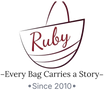 Logo of 'Ruby' with text 'Every Bag Carries a Story - Since 2010' on a white background